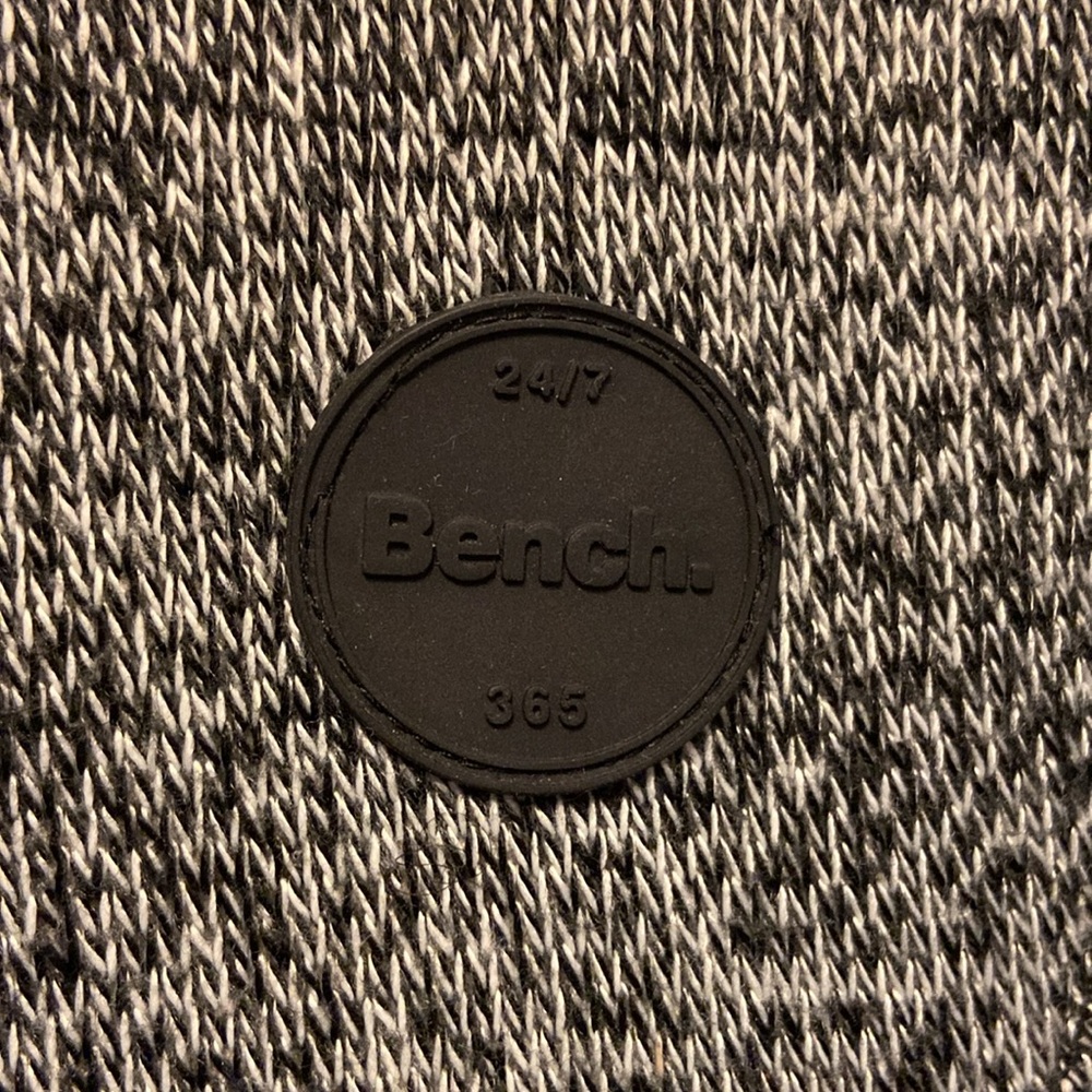 Bench Black White Heathered Sherpa Lined Mock Turtle Neck GorpCore Hoodie 3285 - Picture 3 of 15
